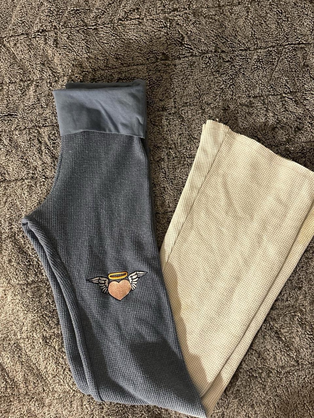 Boys Lie foldover ombré flare pant with patches